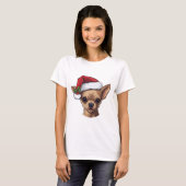 Kerst Chihuahua T-shirt - Tan (Voorkant volledig)