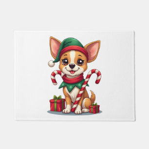 Kerst Chihuahua Vrolijkheid Deurmat