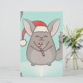 kerst chinchillas briefpapier (Staand voorkant)