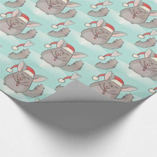 kerst chinchillas cadeaupapier (Hoek)