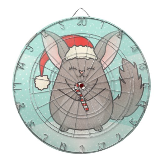 kerst chinchillas dartbord (Voorkant)