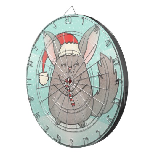 kerst chinchillas dartbord (Voorkant Rechts)