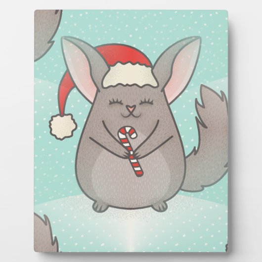 kerst chinchillas fotoplaat (Voorkant)