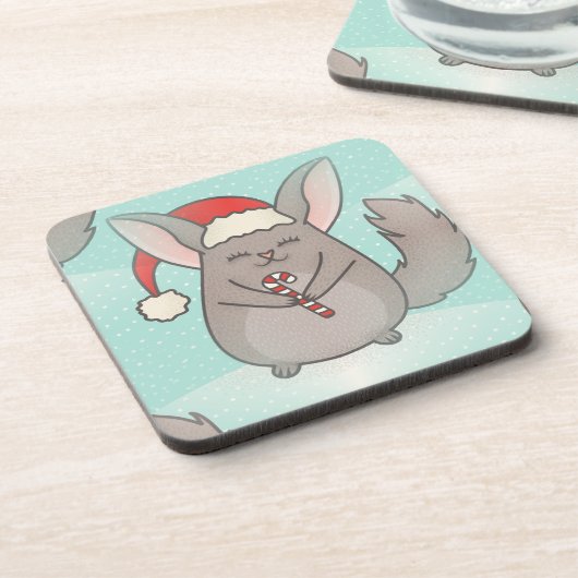 kerst chinchillas onderzetter (Linkerzijde)