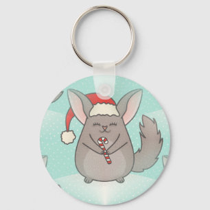 kerst chinchillas sleutelhanger