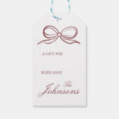 Kerst Chinoiserie Gift Label met Topiary Art Cadeaulabel (Achterkant)