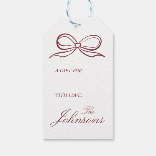 Kerst Chinoiserie Gift Label met Topiary Art Cadeaulabel (Achterkant)