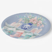 Kerst Chinoiserie open haard papieren Borden Bordje (Gekanteld)