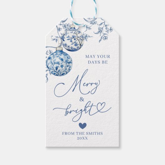 Kerst Chinoiserie Vrolijk en licht vakantie Label Cadeaulabel (Voorkant)