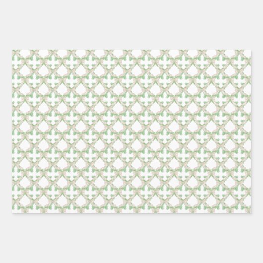 Kerst Chinoisserie Trellis Roze Coquette Bow Inpakpapier Vel (Voorkant 3)