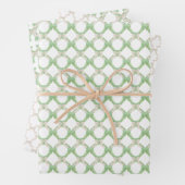 Kerst Chinoisserie Trellis Roze Coquette Bow Inpakpapier Vel (In situ)