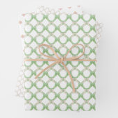 Kerst Chinoisserie Trellis Roze Coquette Bow Inpakpapier Vel (In situ)