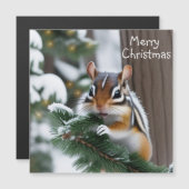 Kerst Chipmunk Magnetische Kaart (Voorkant / Achterkant)
