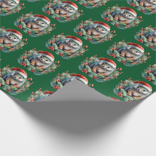 Kerst Chipmunk Wrapping Paper Cadeaupapier (Hoek)