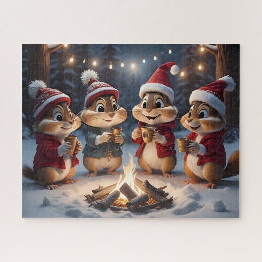 Kerst Chipmunks Puzzel (Horizontaal)