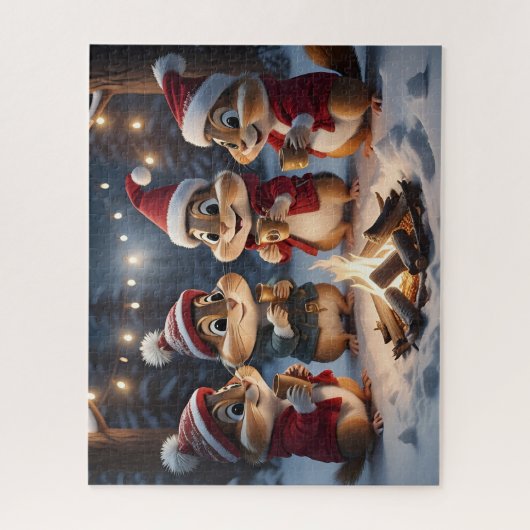 Kerst Chipmunks Puzzel Legpuzzel (Verticaal)