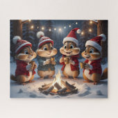 Kerst Chipmunks Puzzel Legpuzzel (Horizontaal)