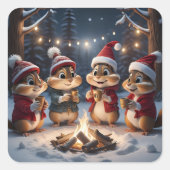 Kerst Chipmunks Stickers (Voorkant)