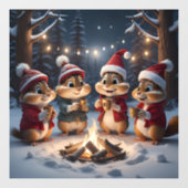 Kerst Chipmunks Venster Cling Raamsticker (Vel)