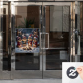 Kerst Chipmunks Venster Cling Raamsticker (Kantoordeur)