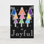 Kerst Chique Script Moderne Artsy Zwart Vakantie Kaart (Voorkant)