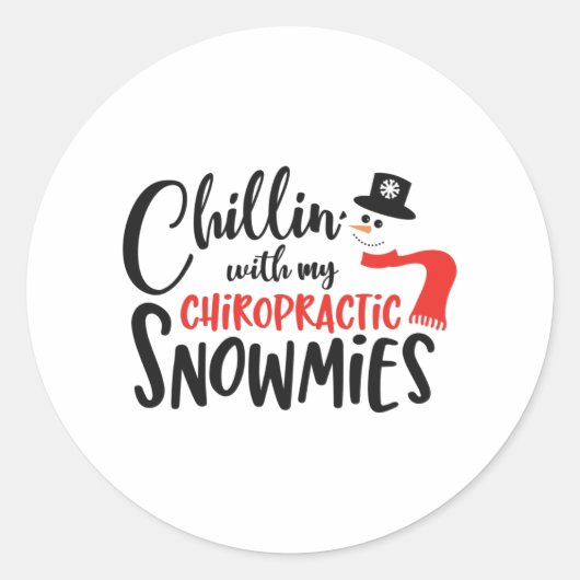 Kerst Chiropractor chillin met mijn sneeuwmuizen Ronde Sticker (Voorkant)