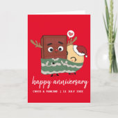 Kerst Choco Pannenkoek Gelukkig Huwelijksjubileum Kaart (Voorkant)