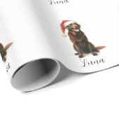 Kerst Chocolade Lab Dog Pet Wrapping Paper Cadeaupapier (Rol Hoek)