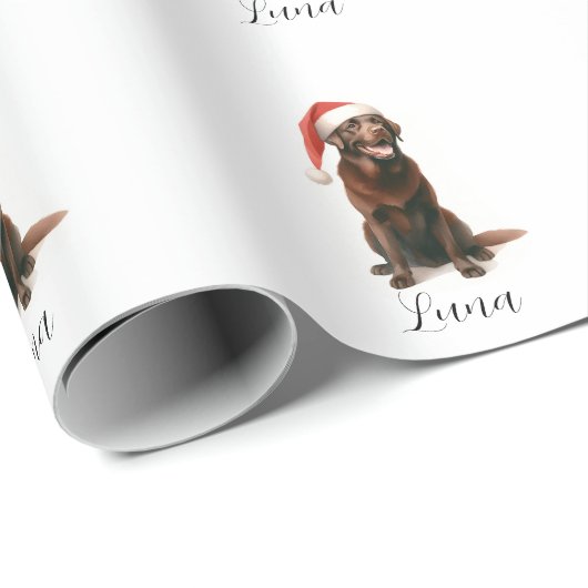 Kerst Chocolade Lab Dog Pet Wrapping Paper Cadeaupapier (Rol Hoek)