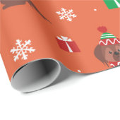 Kerst Chocolade Labrador Patroon Cadeaupapier (Rol Hoek)