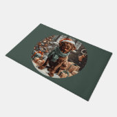 Kerst Chocolade Labrador Retriever Hond Deurmat (Schuin)