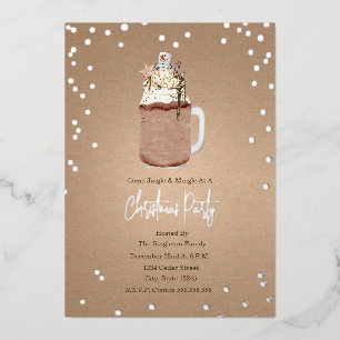 Kerst Chocolade Milkshake Kerstfeest Folie Uitnodiging