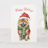 Kerst Chow in Sneeuwvlokken Feestdagen Kaart (Voorkant)