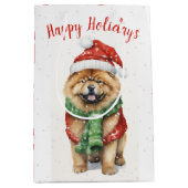 Kerst Chow in Sneeuwvlokken Medium Cadeauzakje (Voorkant)