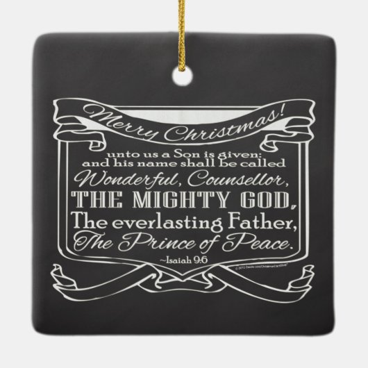 Kerst Christelijk krijtbord Bijbel Schrift Keramisch Ornament (Achterkant)