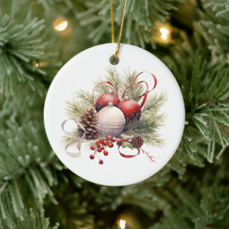 Kerst Christelijke gepersonaliseerde rustiek Keramisch Ornament
