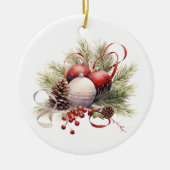 Kerst Christelijke gepersonaliseerde rustiek Keramisch Ornament (Voorkant)