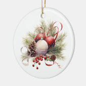 Kerst Christelijke gepersonaliseerde rustiek Keramisch Ornament (Links)