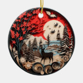 Kerst Christelijke gepersonaliseerde rustiek Keramisch Ornament (Voorkant)