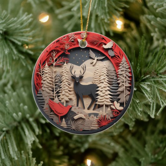 Kerst Christelijke gepersonaliseerde rustiek Keramisch Ornament (Boom)