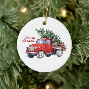 Kerst Christelijke gepersonaliseerde vakantie Keramisch Ornament