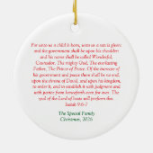 Kerst Christelijke gepersonaliseerde vakantie Keramisch Ornament (Achterkant)