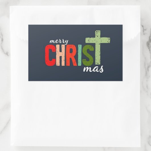 Kerst Christelijke tekst Inspirerend Rechthoekige Sticker (Tas)