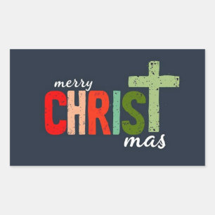 Kerst Christelijke tekst Inspirerend Rechthoekige Sticker
