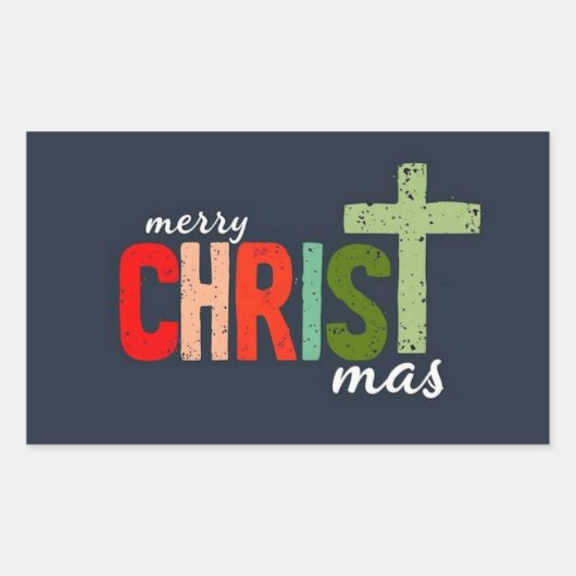 Kerst Christelijke tekst Inspirerend Rechthoekige Sticker (Voorkant)