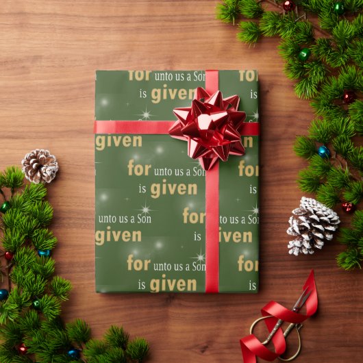 Kerst Christelijke tekst op groen Cadeaupapier (Feestdagen Geschenken)