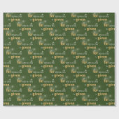 Kerst Christelijke tekst op groen Cadeaupapier (Vlak)