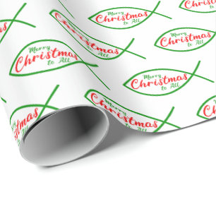Kerst Christelijke Vis Religieuze Ichthys Ichthus Cadeaupapier