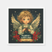 Kerst Christus Kind Bijbel Verse Decoupage Servet (Voorkant)