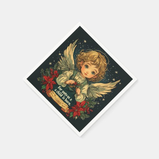 Kerst Christus Kind Bijbel Verse Decoupage Servet (Hoek)